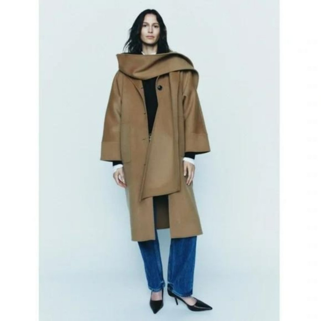 Zara Double Sided 100% Wool Coat Zw Collection